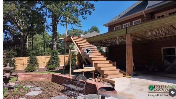 New composite deck and courtyard construction at DSLD's Birmingham outdoor retreat project