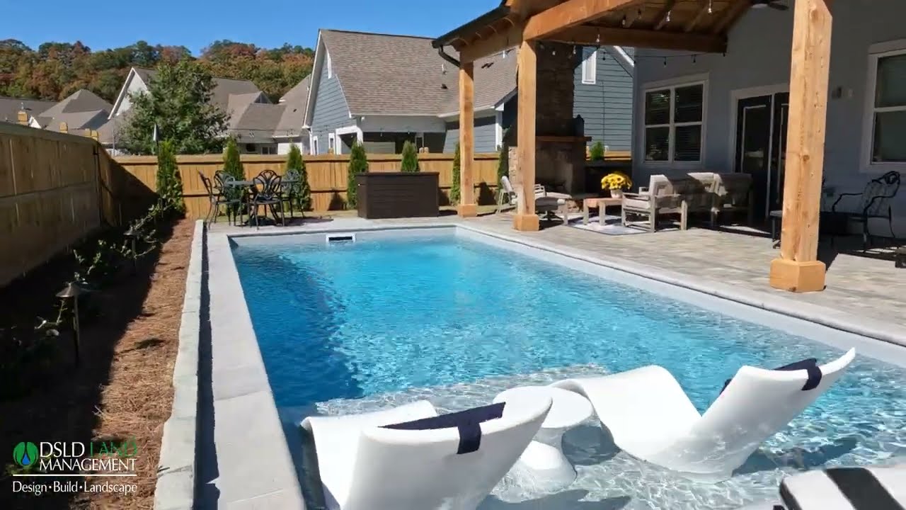 Completed DSLD pool, patio and pergola landscape
